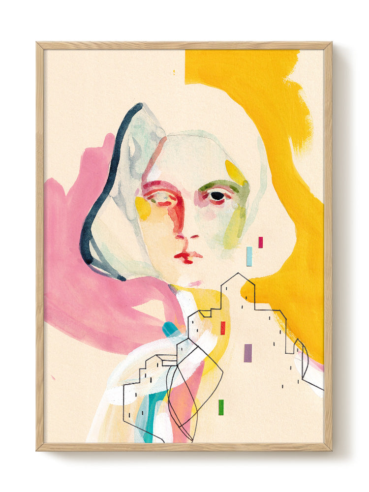 abstract portrait portrait pastel Poster