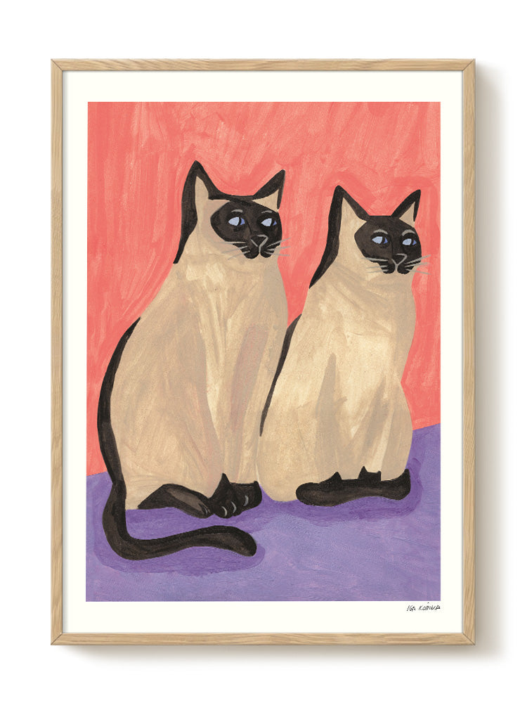 abstract cat portrait pastel Poster