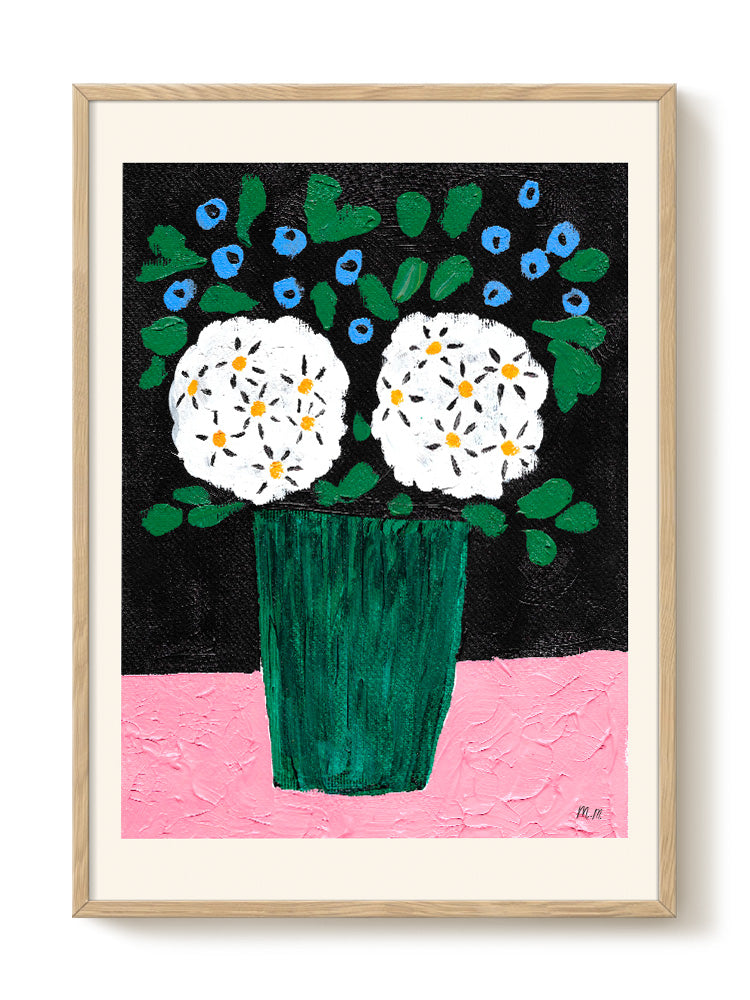 Madelen - Bouquet in green vase – modern wall art print, Falcozi Studio