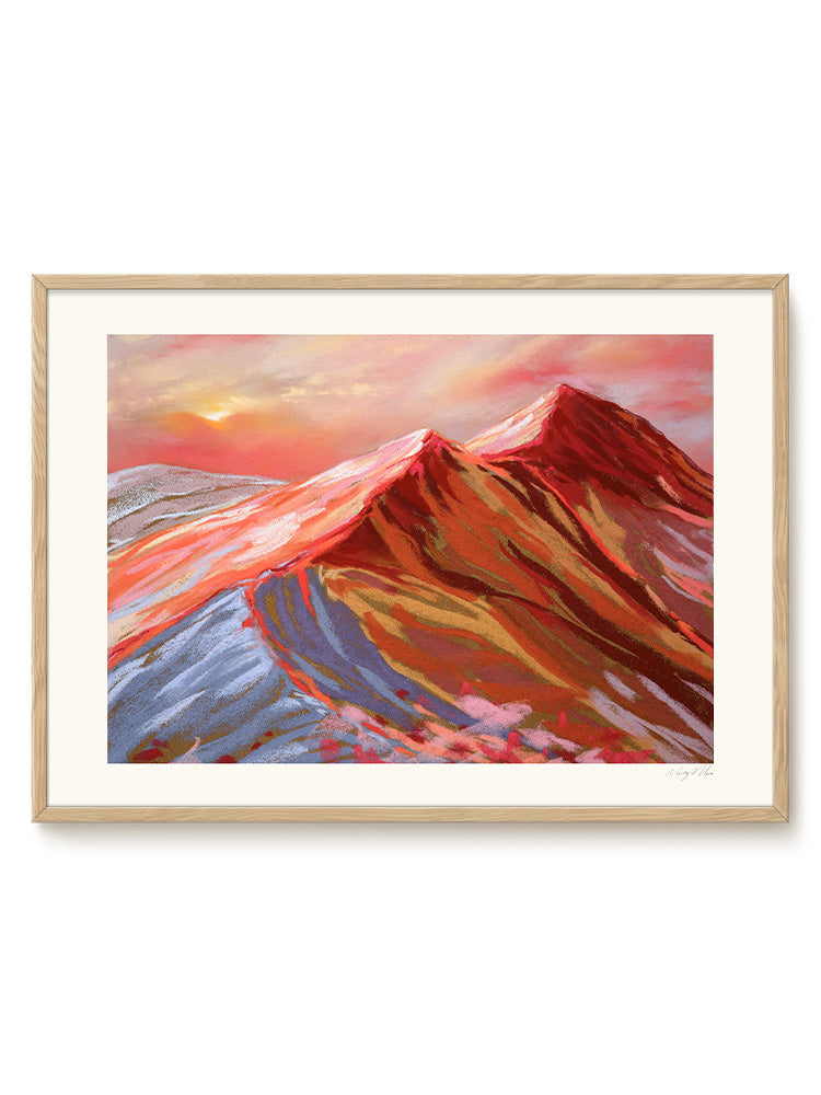 abstract landscape horizontal pastel Poster