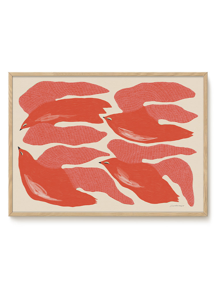 Abstract Birds Print – modern animal wall art, unique design