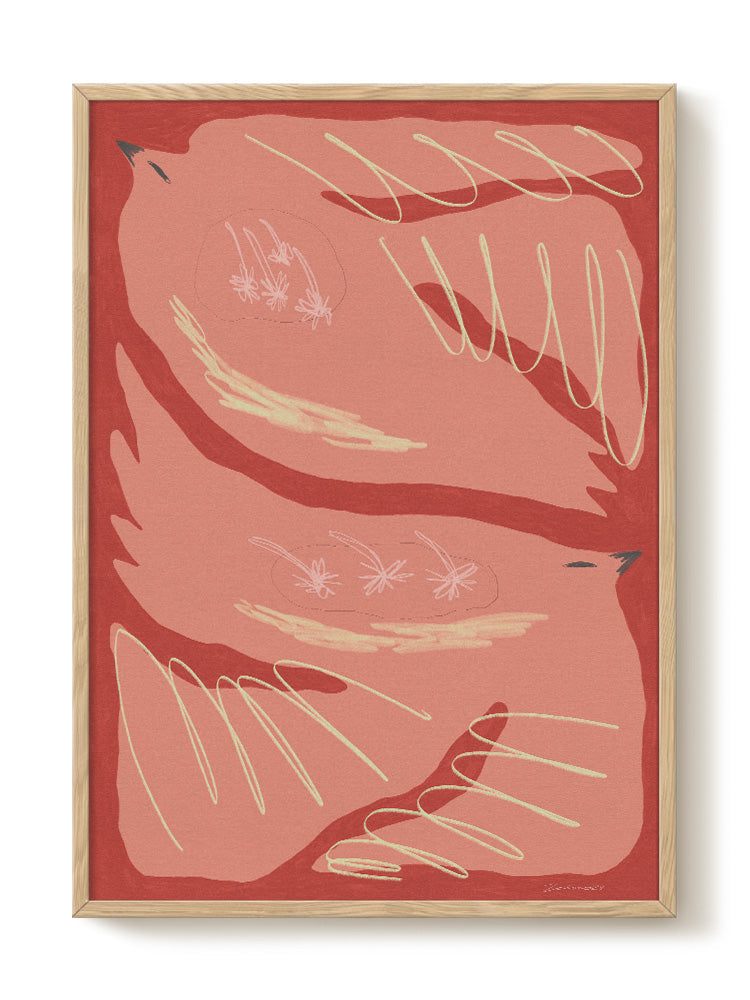 Abstract Birds Print – modern animal wall art, unique design