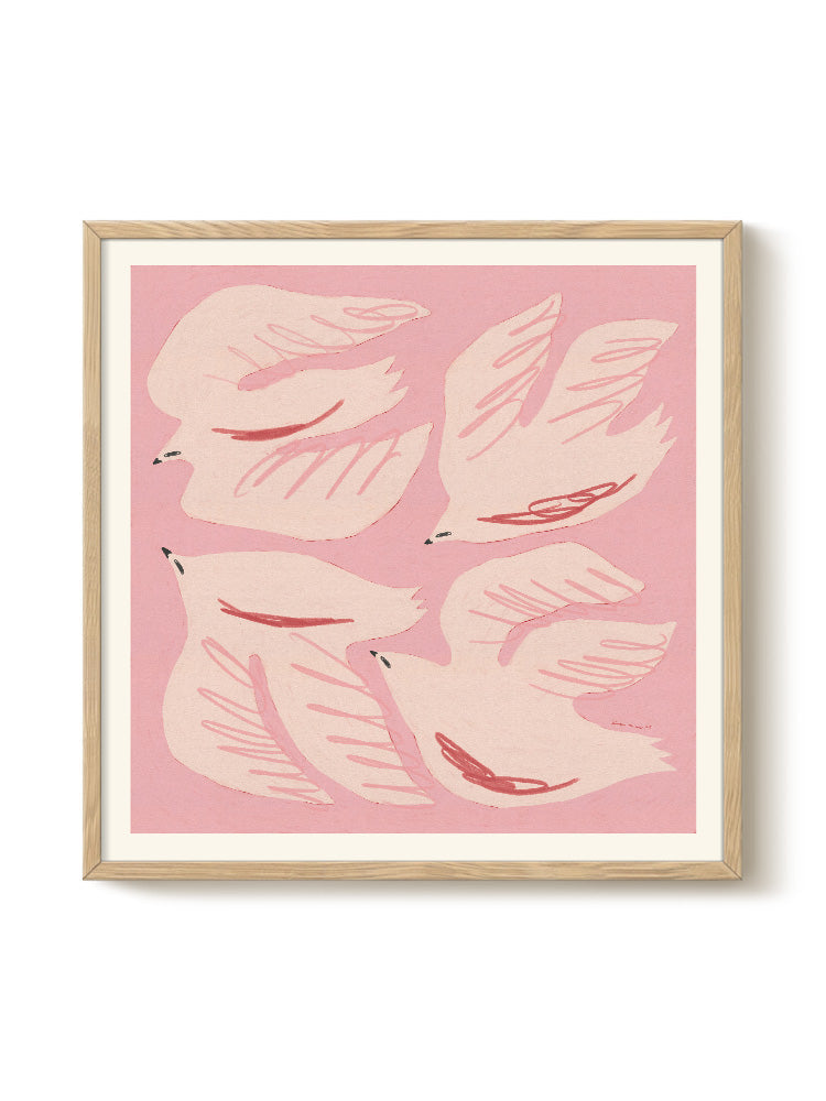 Abstract Birds Print – modern animal wall art, unique design