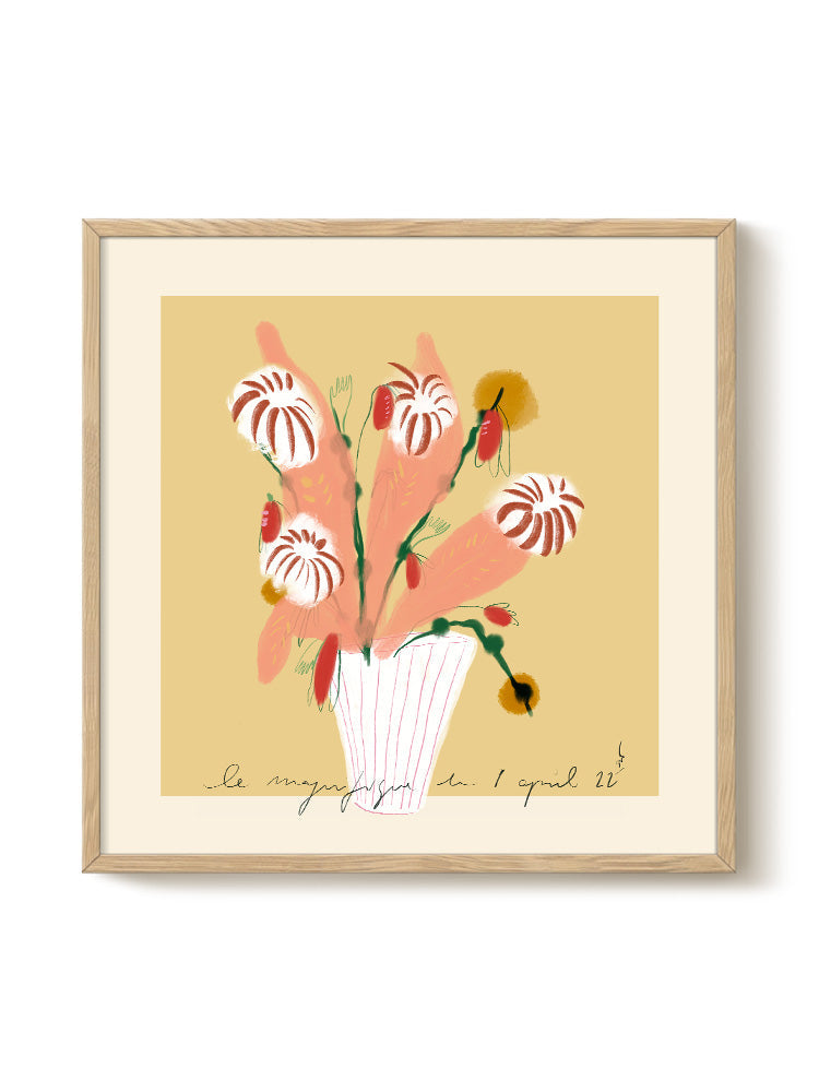 Das Rotes Rabbit - Flowers – modern wall art print, Falcozi Studio