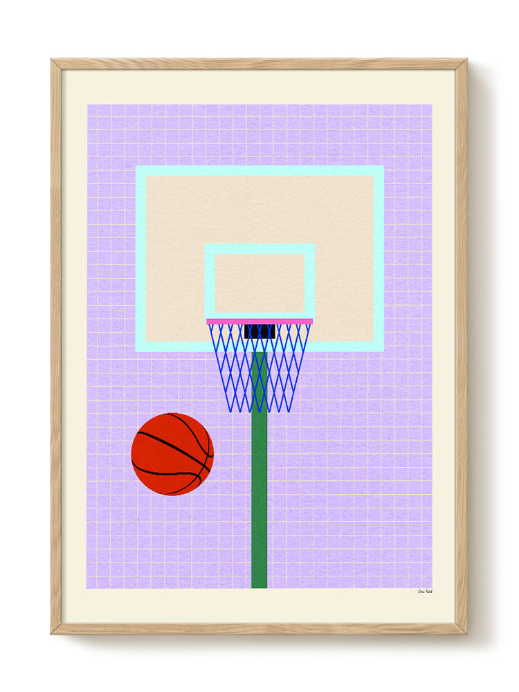 Rosi Feist - Neon Basketball – modern wall art print, Falcozi Studio