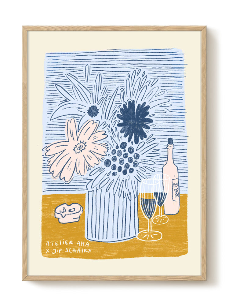 Anouk - Wine & Flowers – modern wall art print, Falcozi Studio