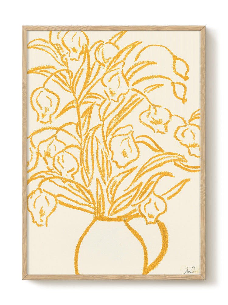 La Poire - Yellow Flowers II – modern wall art print, Falcozi Studio
