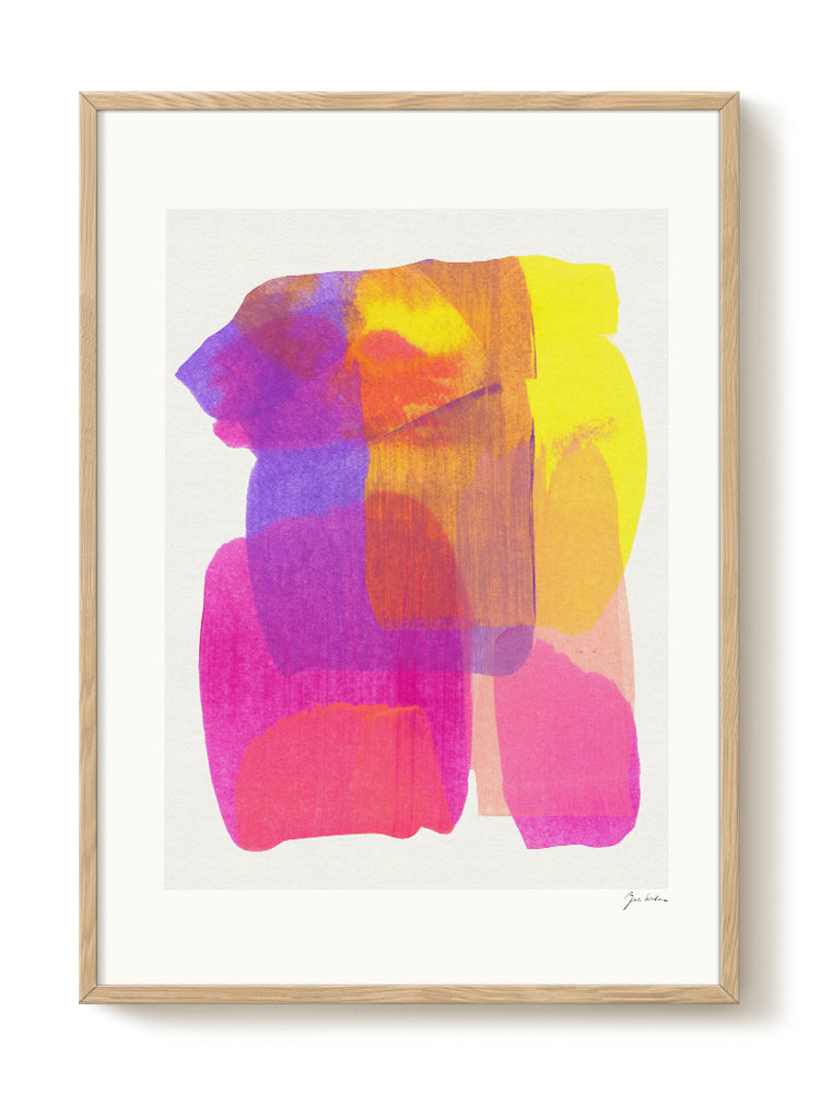 Zoe - Pink Flourish – modern wall art print, Falcozi Studio