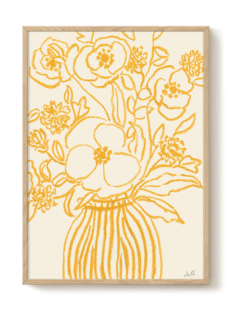 La Poire - Yellow Flowers I – modern wall art print, Falcozi Studio