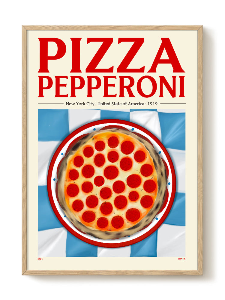 Elin PK - Pizza Pepperoni – modern wall art print, Falcozi Studio