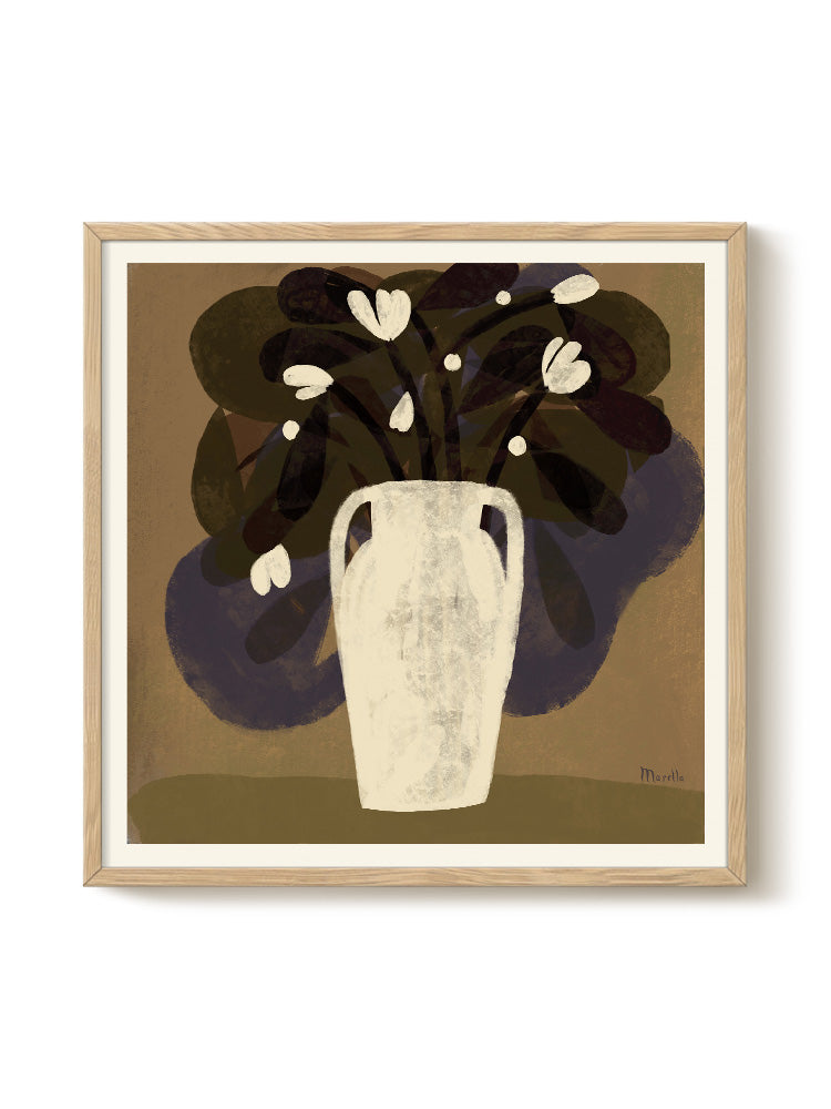 Marco - White Flowers – modern wall art print, Falcozi Studio
