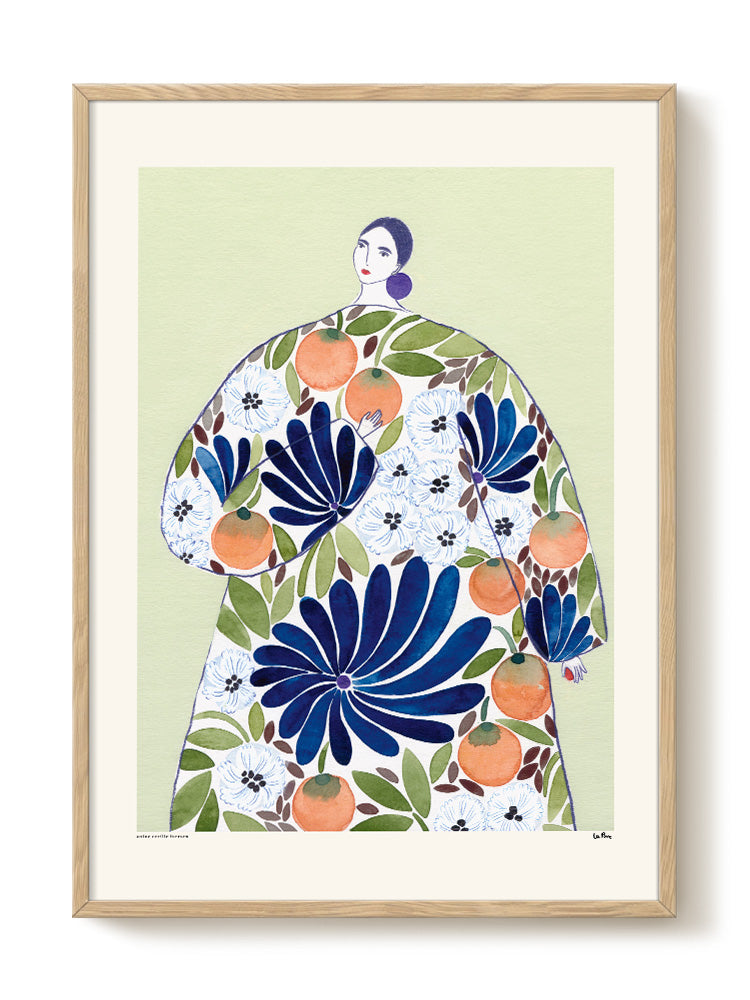 La Poire - Orange Coat – modern wall art print, Falcozi Studio