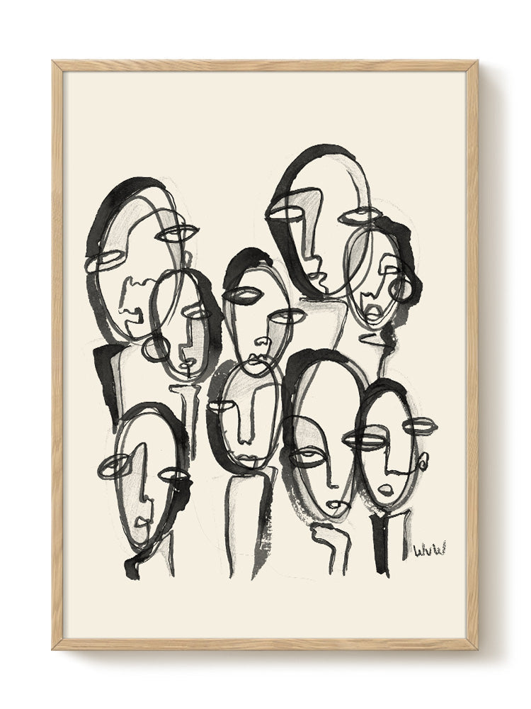 abstract portrait portrait black Poster