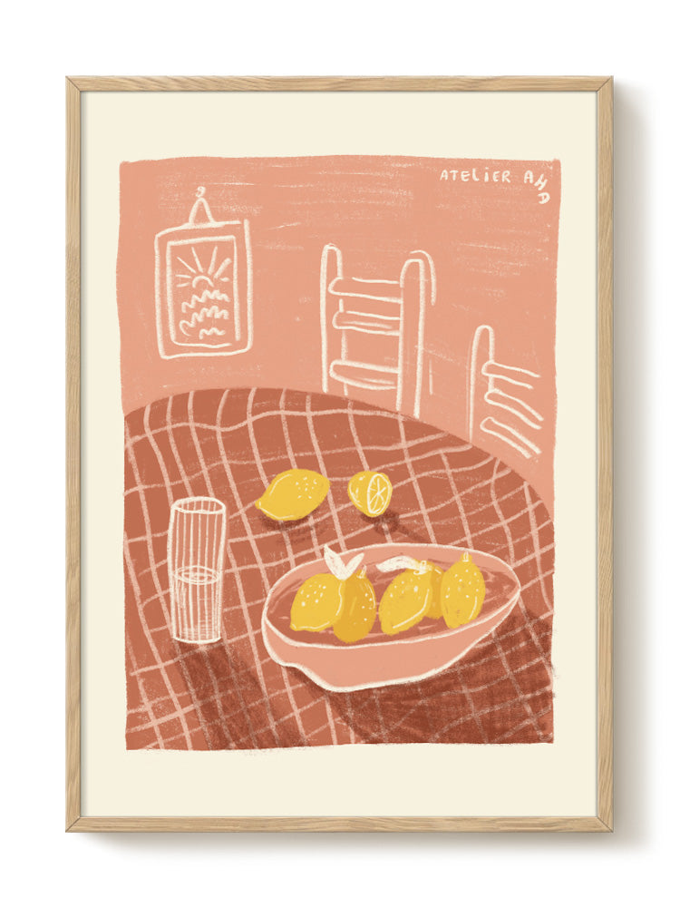 Anouk - lemon basket – modern wall art print, Falcozi Studio