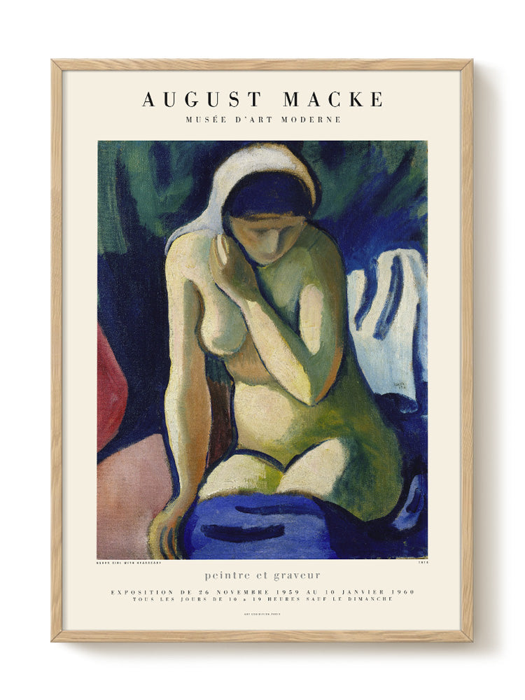 August Macke - Girl with Headscarf – modern wall art print, Falcozi Studio