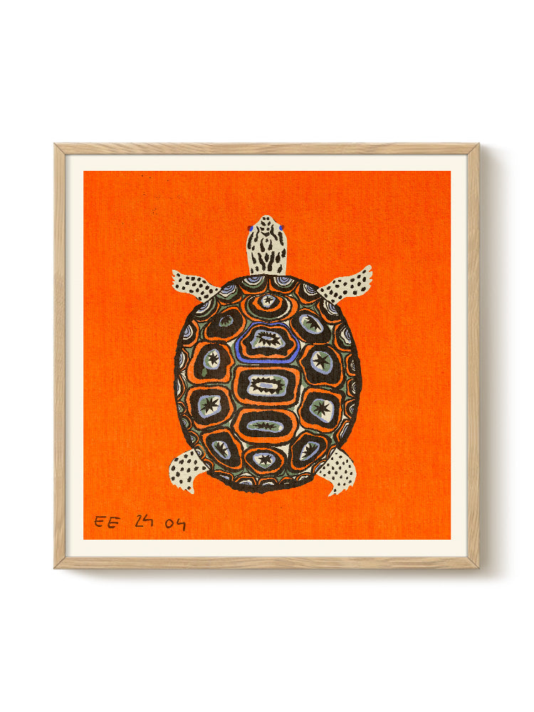 Enikő Eged - Turtle Orange – modern wall art print, Falcozi Studio