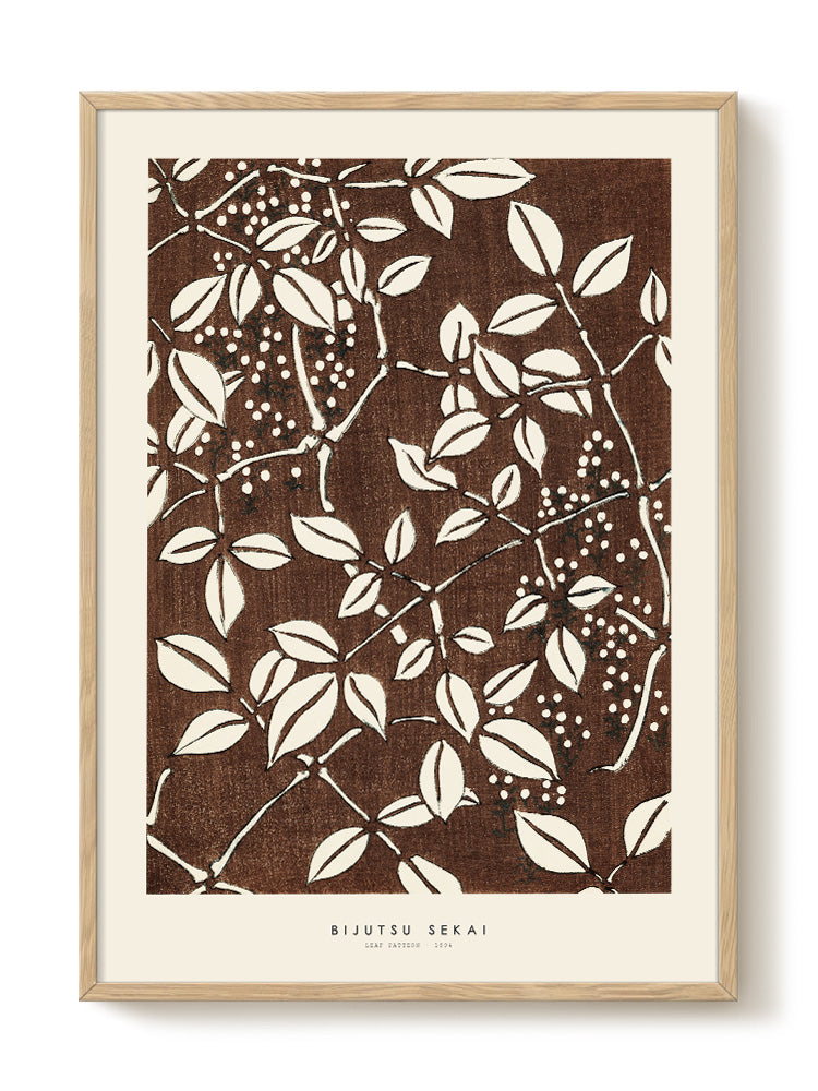 Bijutsu Sekai - Leaf pattern – modern wall art print, Falcozi Studio