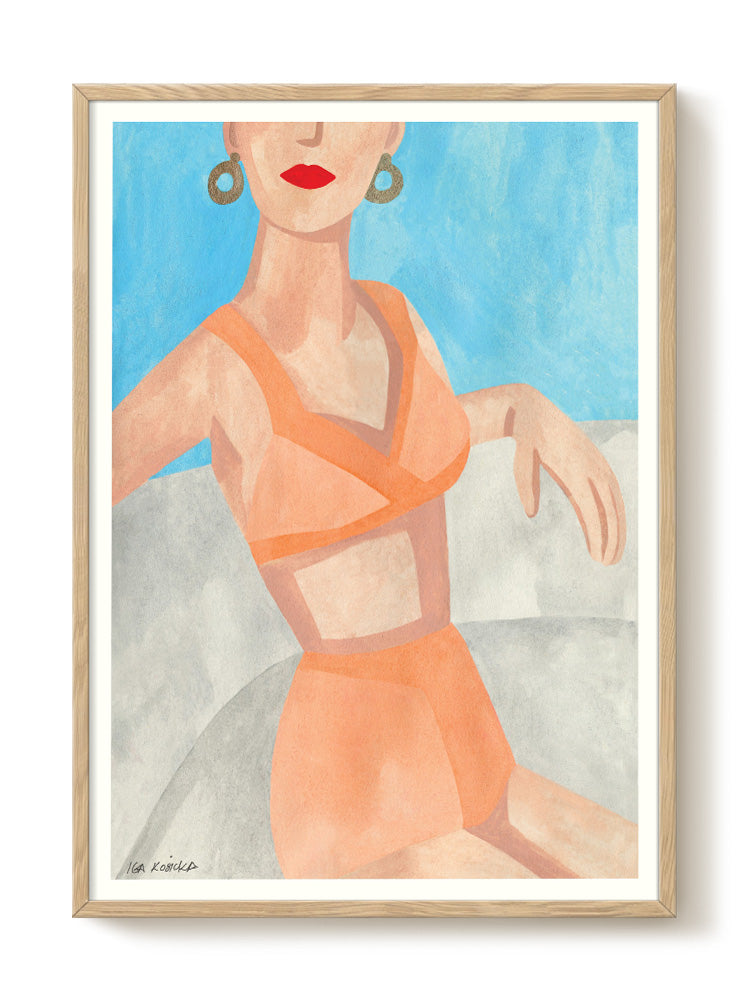 Iga Kosicka - Sunbathing – modern wall art print, Falcozi Studio