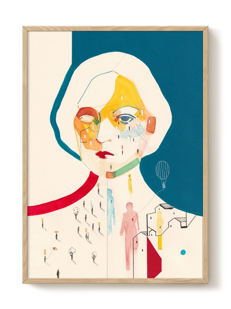 abstract portrait portrait pastel Poster