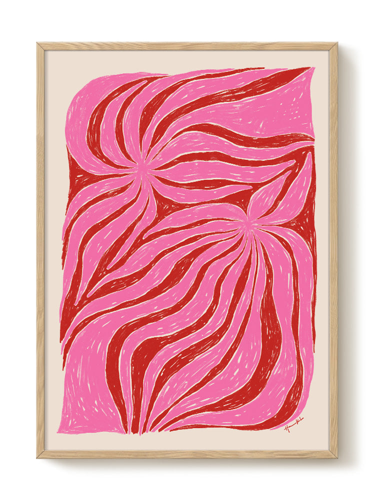 Hanna KL - Glowing Bright Pink – modern wall art print, Falcozi Studio