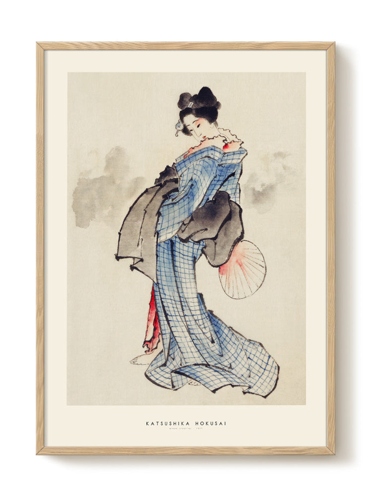 Katsushika Hokusai - Woman standing – modern wall art print, Falcozi Studio