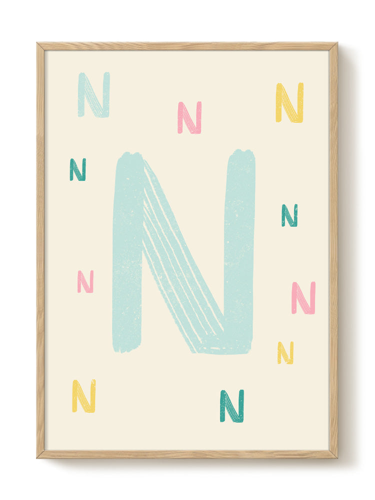 Zoe - Groovy Letters - NNN – modern wall art print, Falcozi Studio