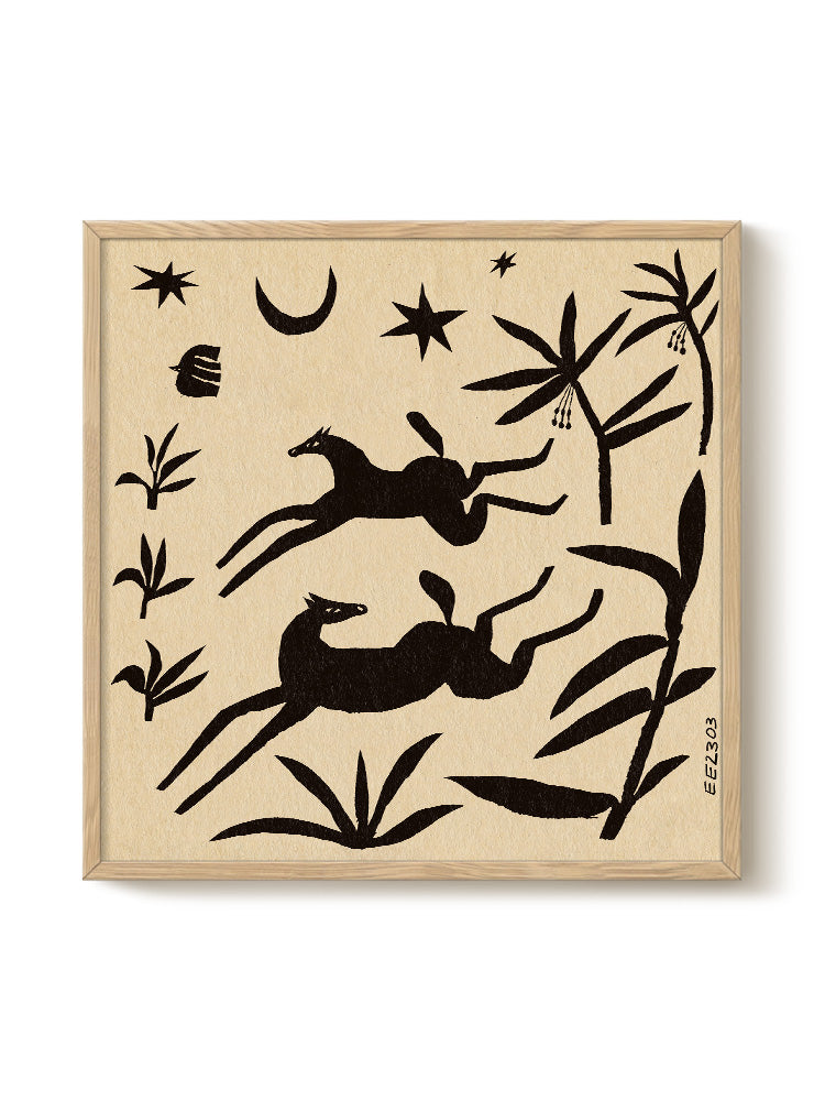 Abstract Birds Print – modern animal wall art, unique design
