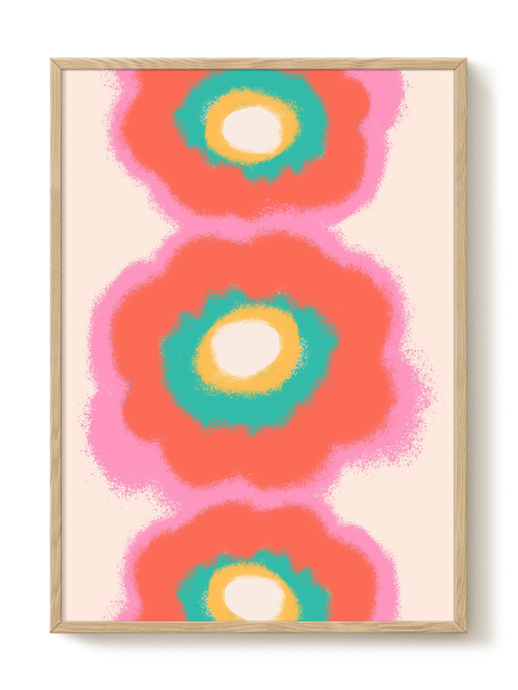 Zoe - Neon Pop Flower – modern wall art print, Falcozi Studio