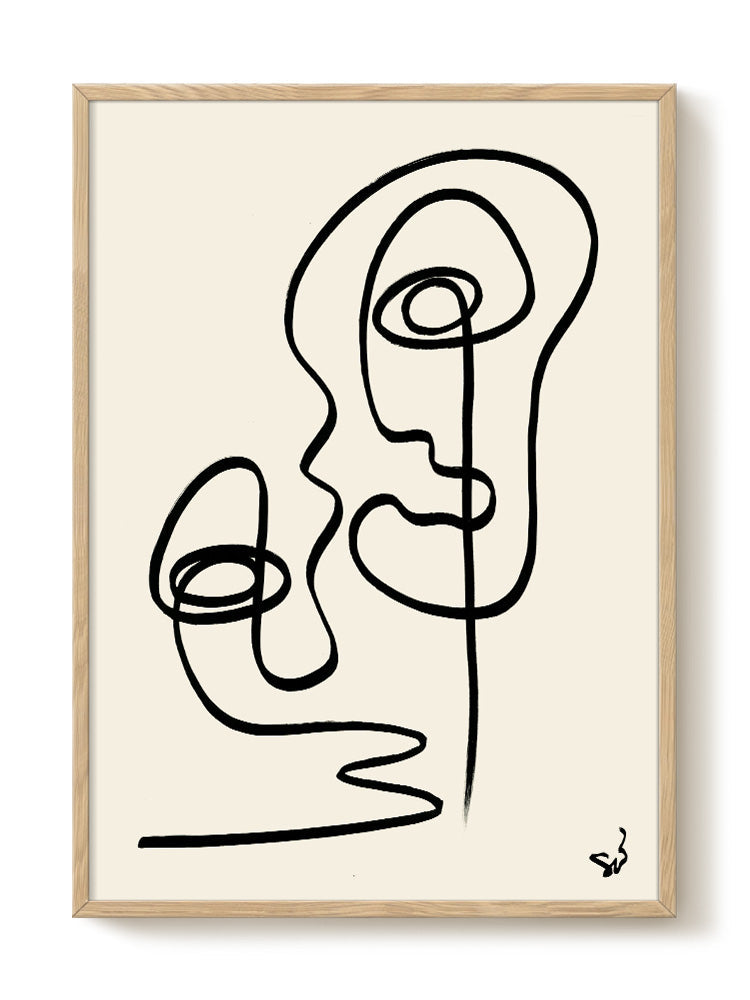 abstract portrait portrait black Poster