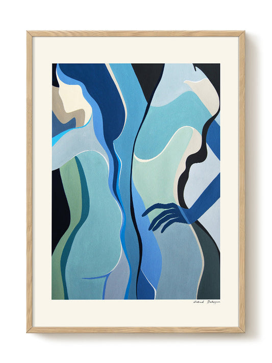 Astrid - Blue Together – modern wall art print, Falcozi Studio