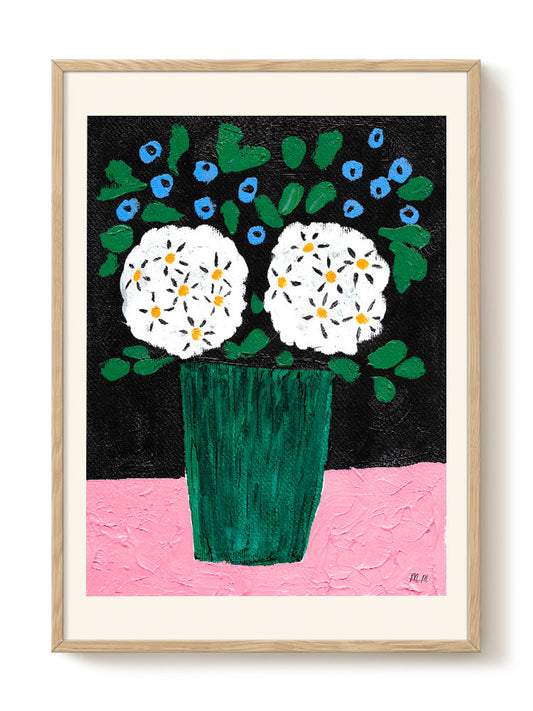 Madelen - Bouquet in green vase – modern wall art print, Falcozi Studio