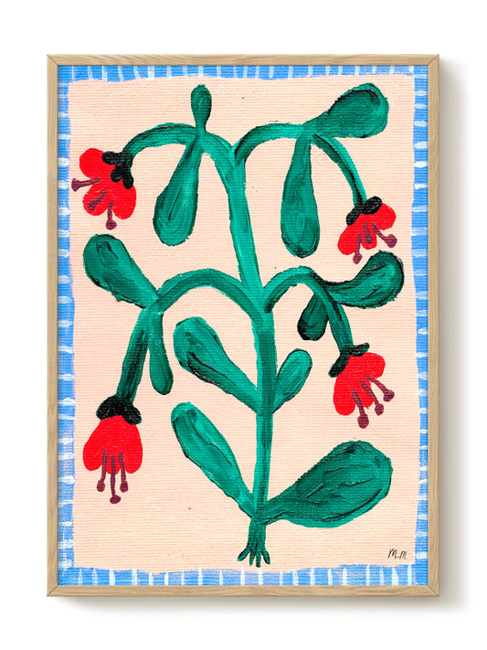 Madelen - Red wild flowers – modern wall art print, Falcozi Studio