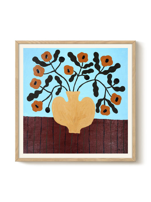 Madelen - Orange Poppies – modern wall art print, Falcozi Studio