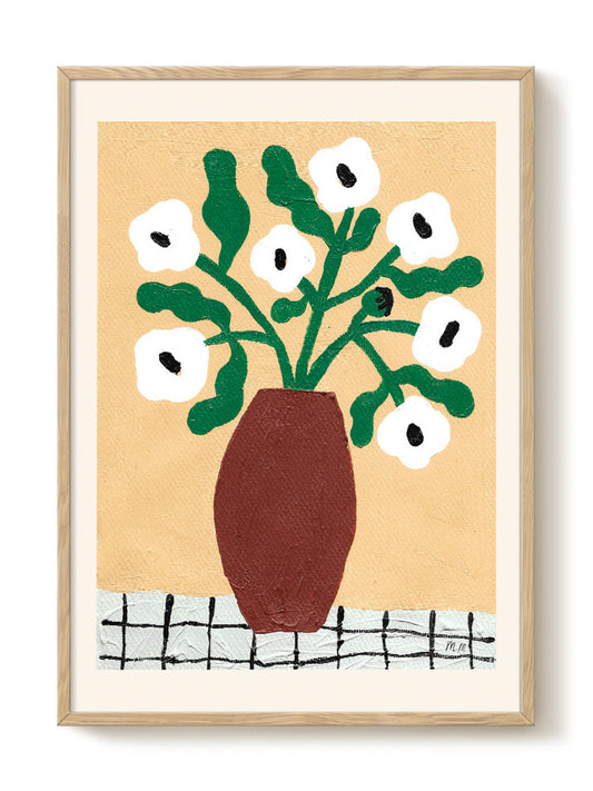 Madelen - White Poppies – modern wall art print, Falcozi Studio