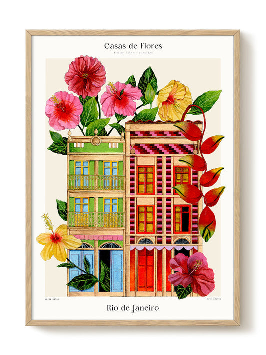 Matos - Flower Houses - Rio de Janeiro – modern wall art print, Falcozi Studio