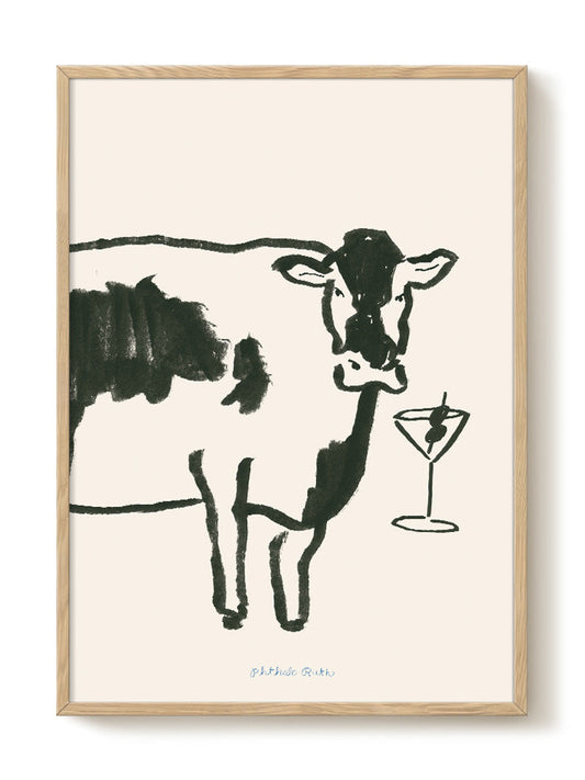 Phthalo Ruth - Moo-tini – modern wall art print, Falcozi Studio