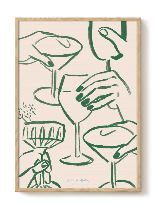 Phthalo Ruth - Cheers – modern wall art print, Falcozi Studio