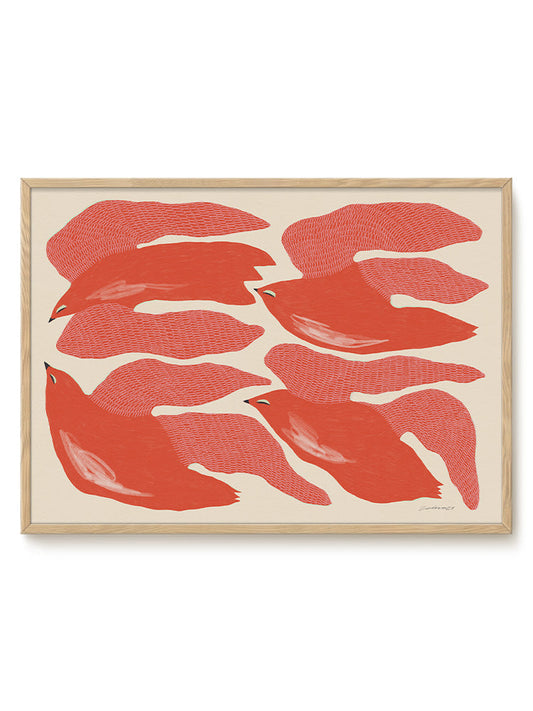 Abstract Birds Print – modern animal wall art, unique design
