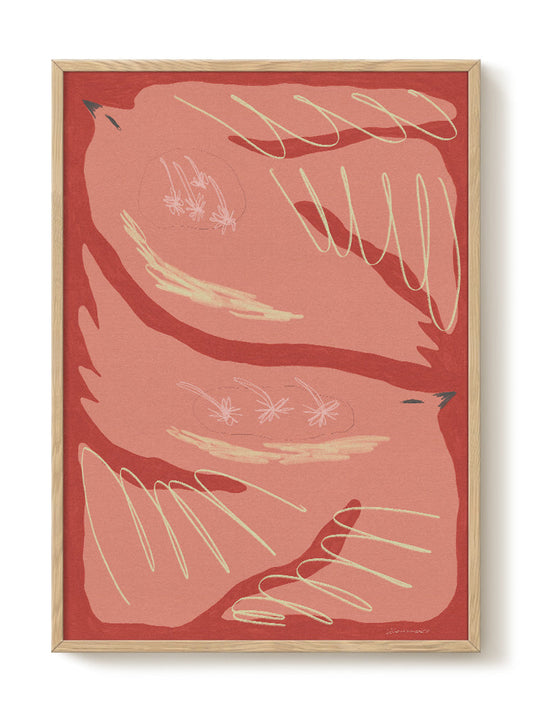 Abstract Birds Print – modern animal wall art, unique design