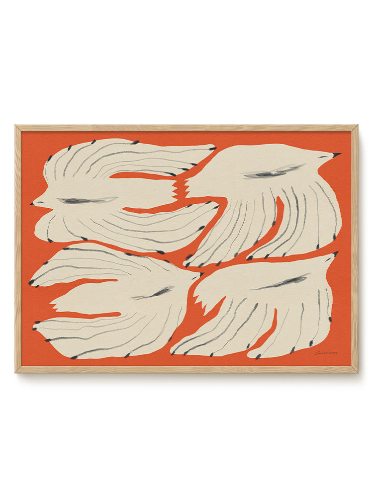 Abstract Birds Print – modern animal wall art, unique design