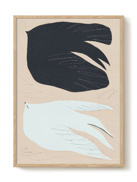 Abstract Birds Print – modern animal wall art, unique design