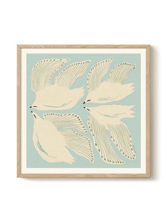 Abstract Birds Print – modern animal wall art, unique design
