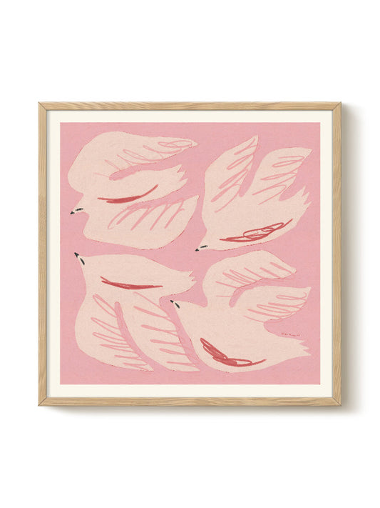 Abstract Birds Print – modern animal wall art, unique design