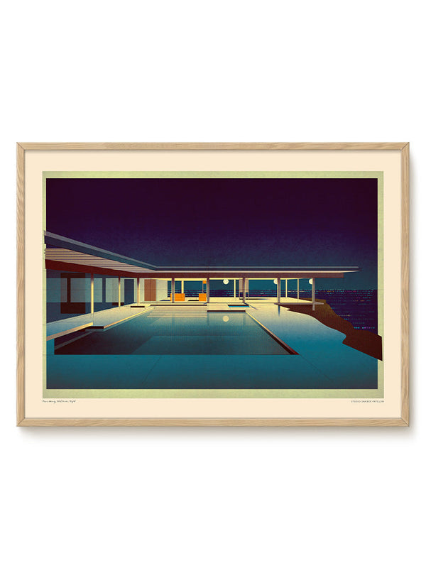 Sander Patelski - Pierre Koenig Stahl House. Night – modern wall art print, Falcozi Studio