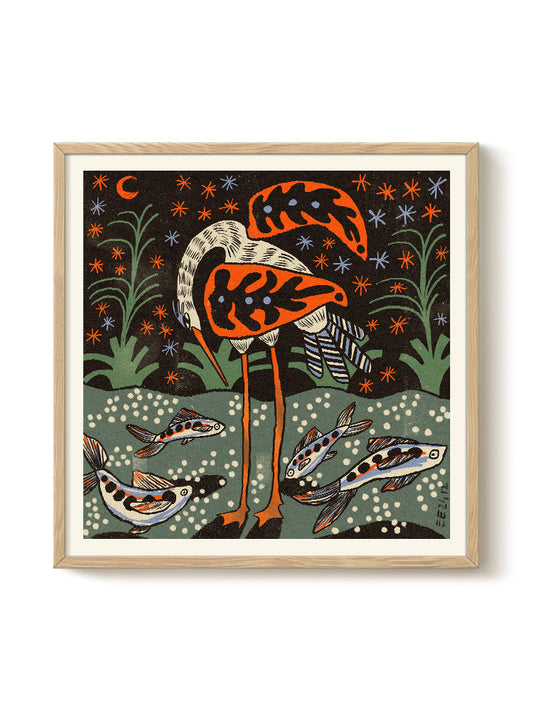 Abstract Birds Print – modern animal wall art, unique design