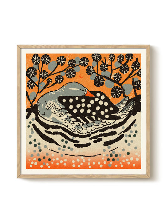 Abstract Birds Print – modern animal wall art, unique design