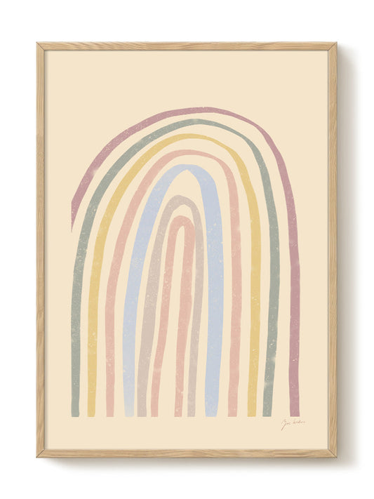 Zoe - Pastel Rainbow – modern wall art print, Falcozi Studio