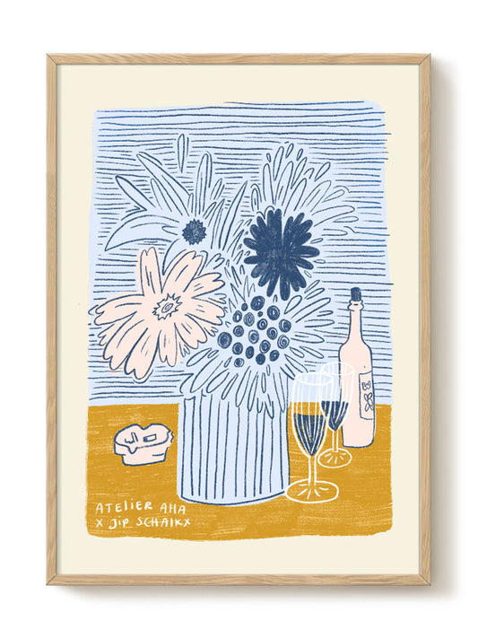 Anouk - Wine & Flowers – modern wall art print, Falcozi Studio