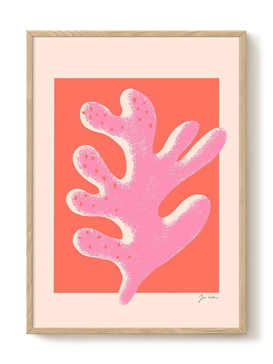 Zoe - Neon Pop Coral – modern wall art print, Falcozi Studio