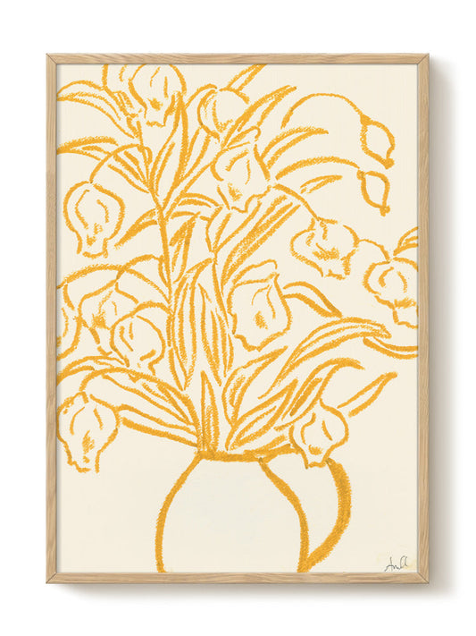 La Poire - Yellow Flowers II – modern wall art print, Falcozi Studio